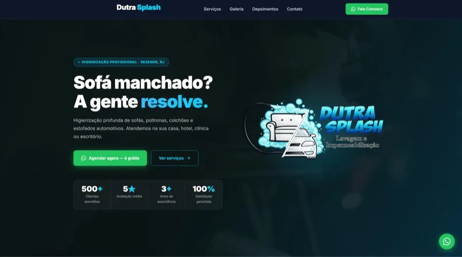 Captura de tela do projeto Dutra Splash